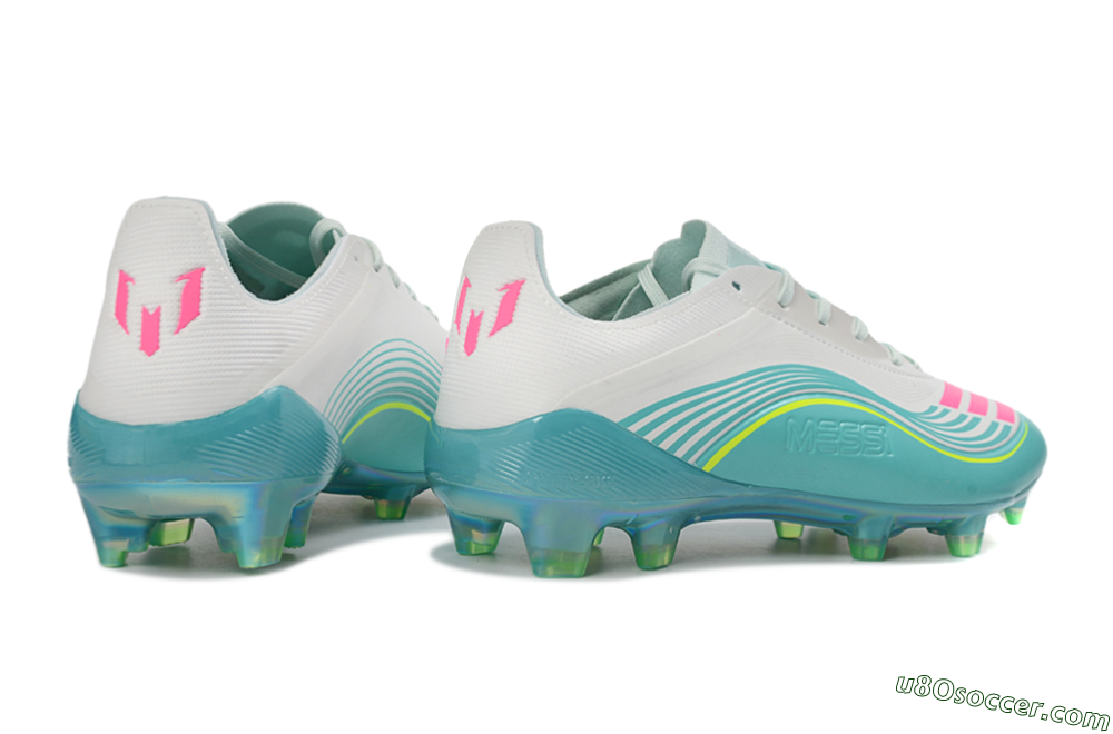 Messi x Adidas F50 Elite FG Firm Ground Soccer Cleats - Aqua/Coral Splash/Mint Breeze 7