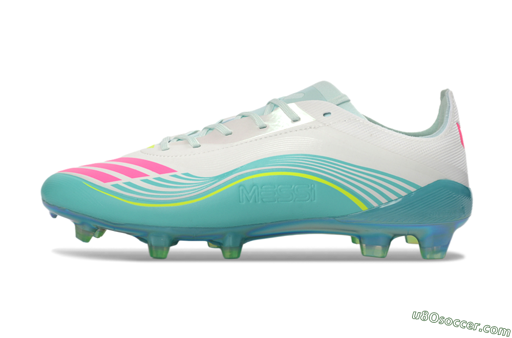 Messi x Adidas F50 Elite FG Firm Ground Soccer Cleats - Aqua/Coral Splash/Mint Breeze 2