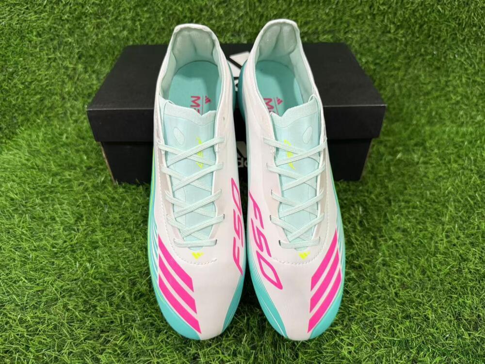Messi x Adidas F50 Elite FG Firm Ground Soccer Cleats - Aqua/Coral Splash/Mint Breeze