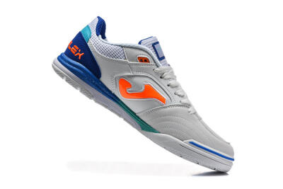 Joma Top Flex IC Indoor & Futsal Soccer Shoes - White/Electric Blue/Orange Blaze