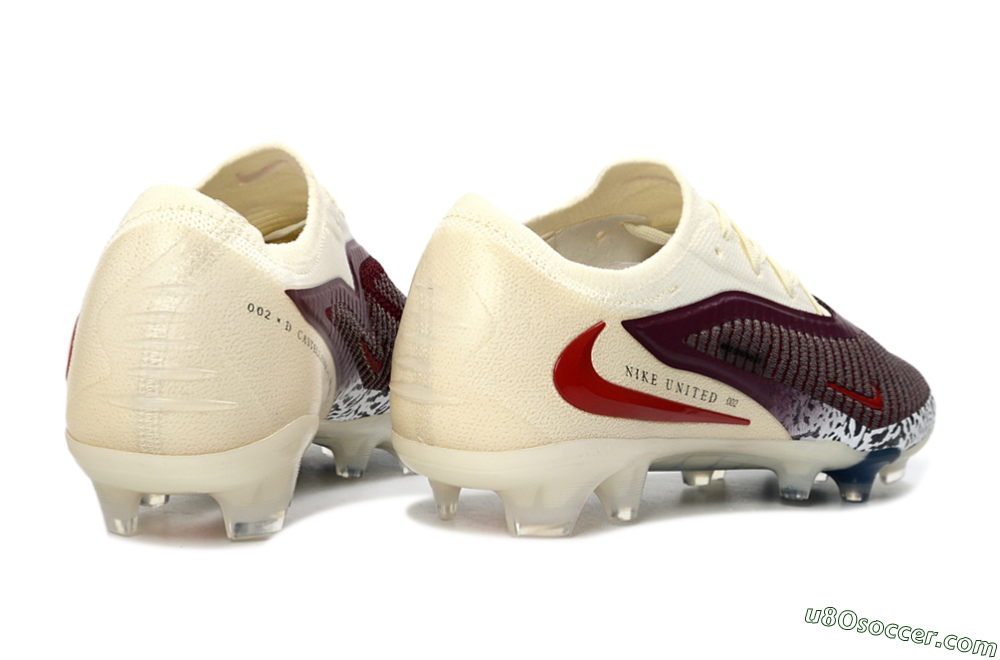 Nike Phantom 6 Elite Low FG Firm Ground Soccer Cleats - Red/Crimson Glow/Chalk White 7