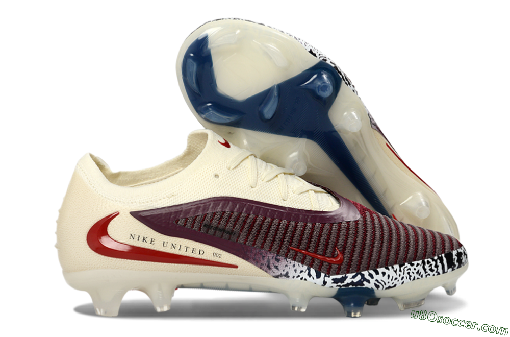 Nike Phantom 6 Elite Low FG Firm Ground Soccer Cleats - Red/Crimson Glow/Chalk White 1