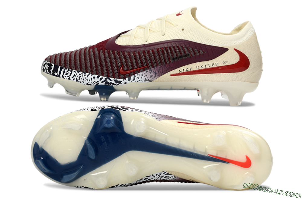 Nike Phantom 6 Elite Low FG Firm Ground Soccer Cleats - Red/Crimson Glow/Chalk White 0