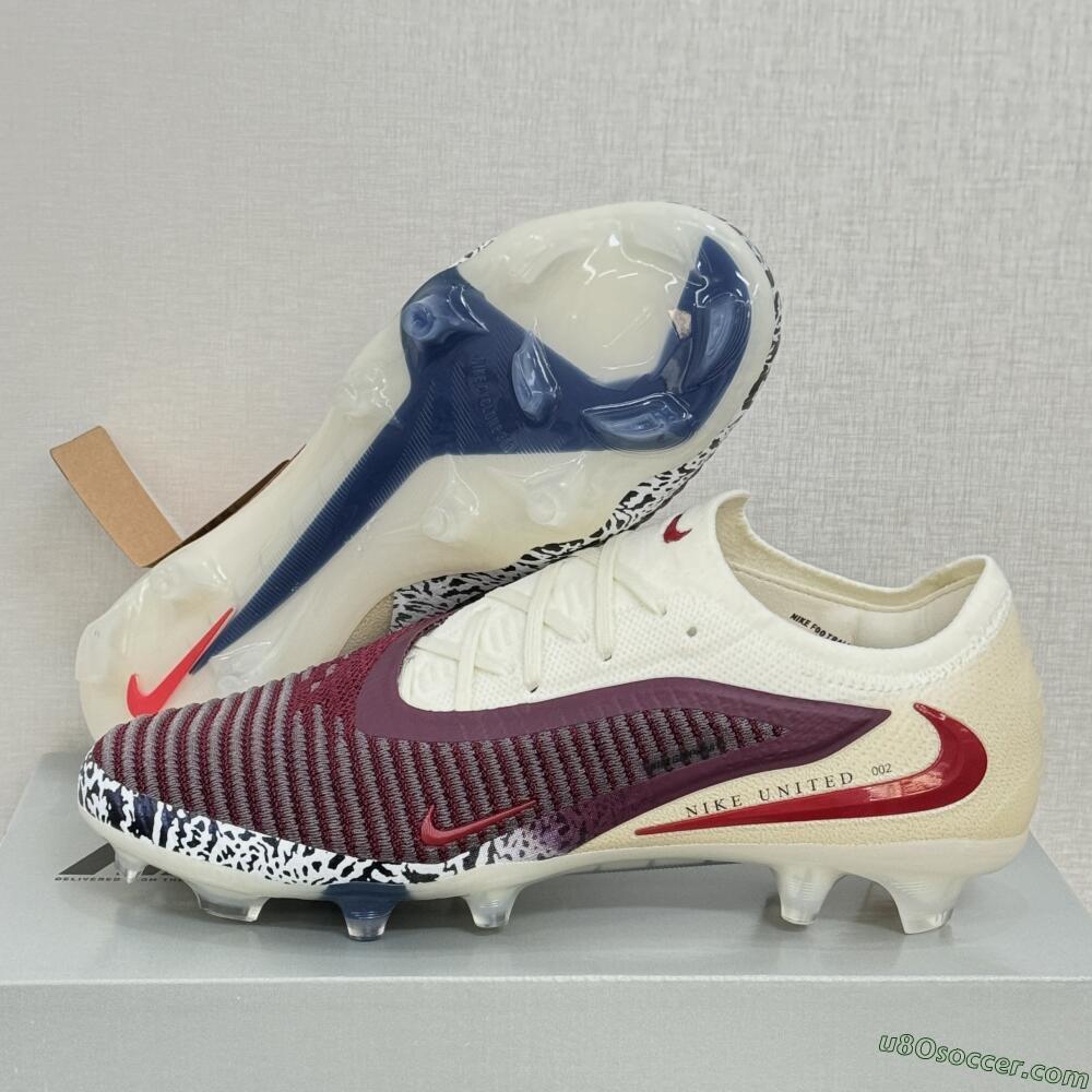 Nike Phantom 6 Elite Low FG Firm Ground Soccer Cleats - Red/Crimson Glow/Chalk White