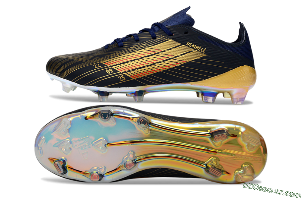 Adidas F50 Elite FG Firm Ground Soccer Cleats - Navy/Metallic Gold/Rainbow Reflective 0
