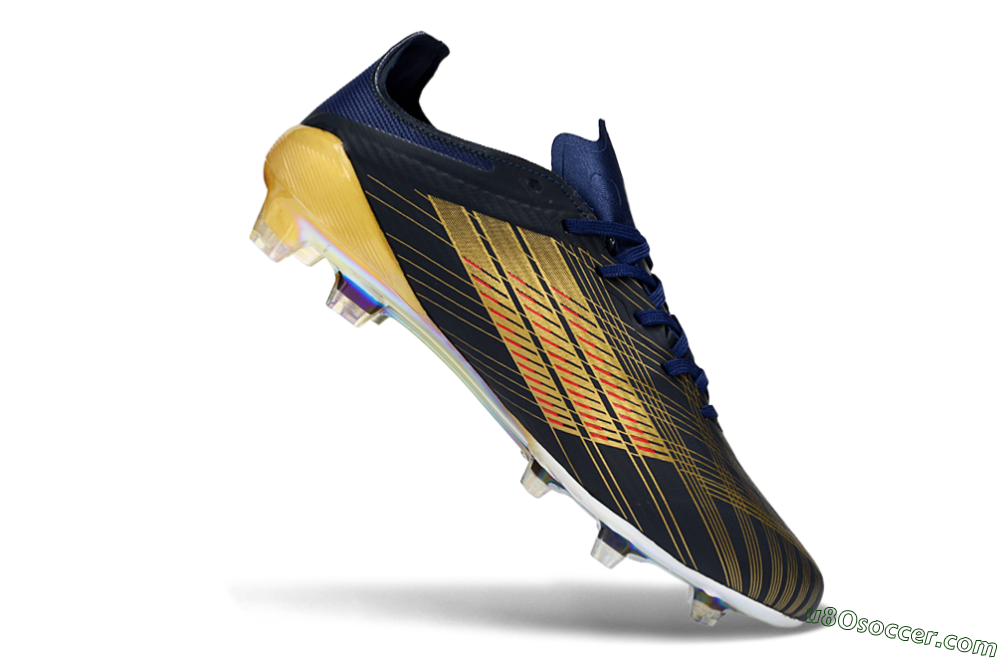Adidas F50 Elite FG Firm Ground Soccer Cleats - Navy/Metallic Gold/Rainbow Reflective 5