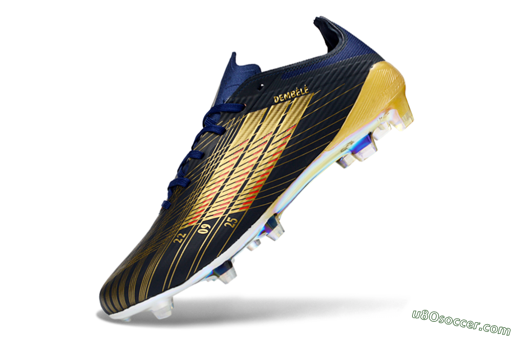 Adidas F50 Elite FG Firm Ground Soccer Cleats - Navy/Metallic Gold/Rainbow Reflective 6