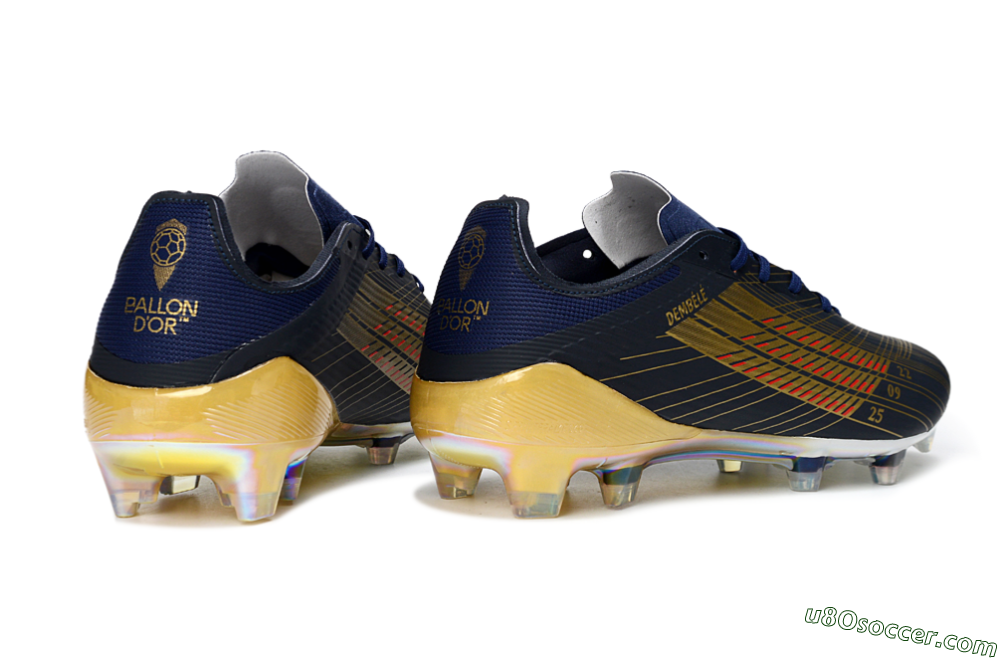 Adidas F50 Elite FG Firm Ground Soccer Cleats - Navy/Metallic Gold/Rainbow Reflective 7