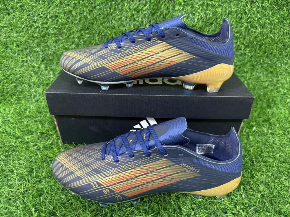Adidas F50 Elite FG Firm Ground Soccer Cleats - Navy/Metallic Gold/Rainbow Reflective