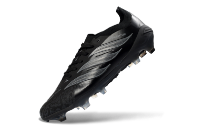 Adidas Predator 26 Elite FG Firm Ground Soccer Cleats - Black/Charcoal Gray/Frosted Silver
