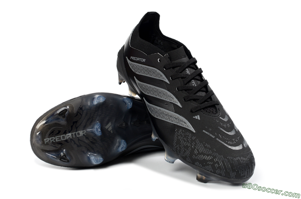 Adidas Predator 26 Elite FG Firm Ground Soccer Cleats - Black/Charcoal Gray/Frosted Silver 4