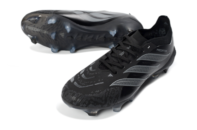 Adidas Predator 26 Elite FG Firm Ground Soccer Cleats - Black/Charcoal Gray/Frosted Silver