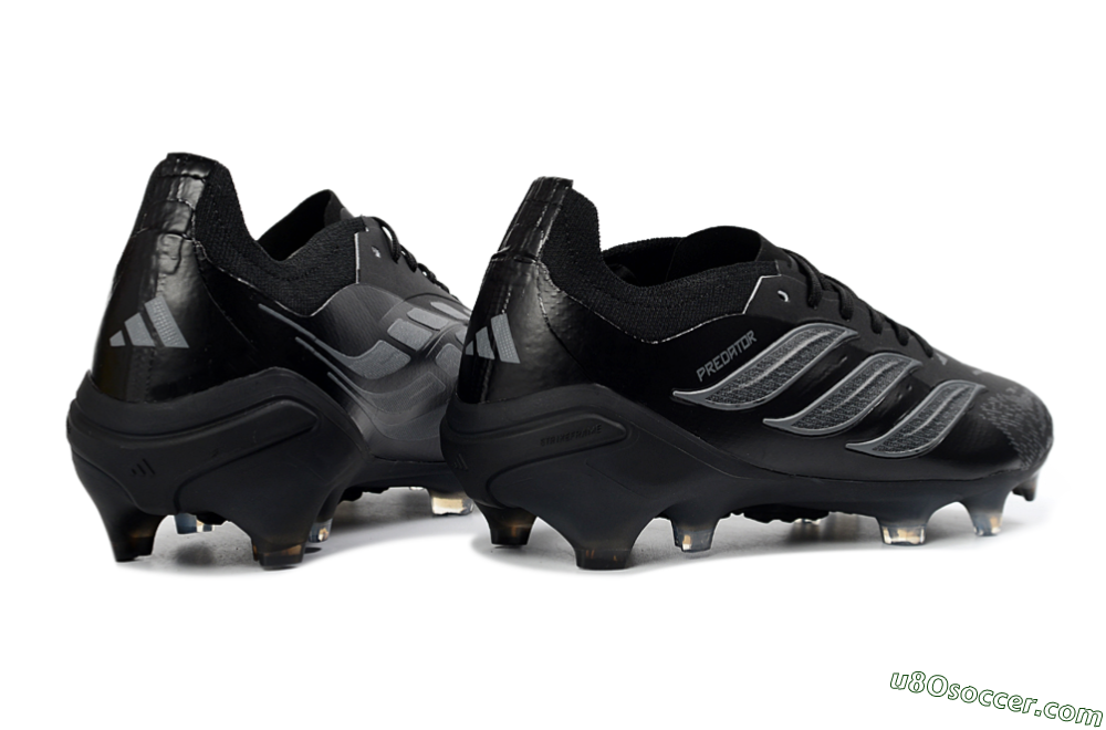 Adidas Predator 26 Elite FG Firm Ground Soccer Cleats - Black/Charcoal Gray/Frosted Silver 7