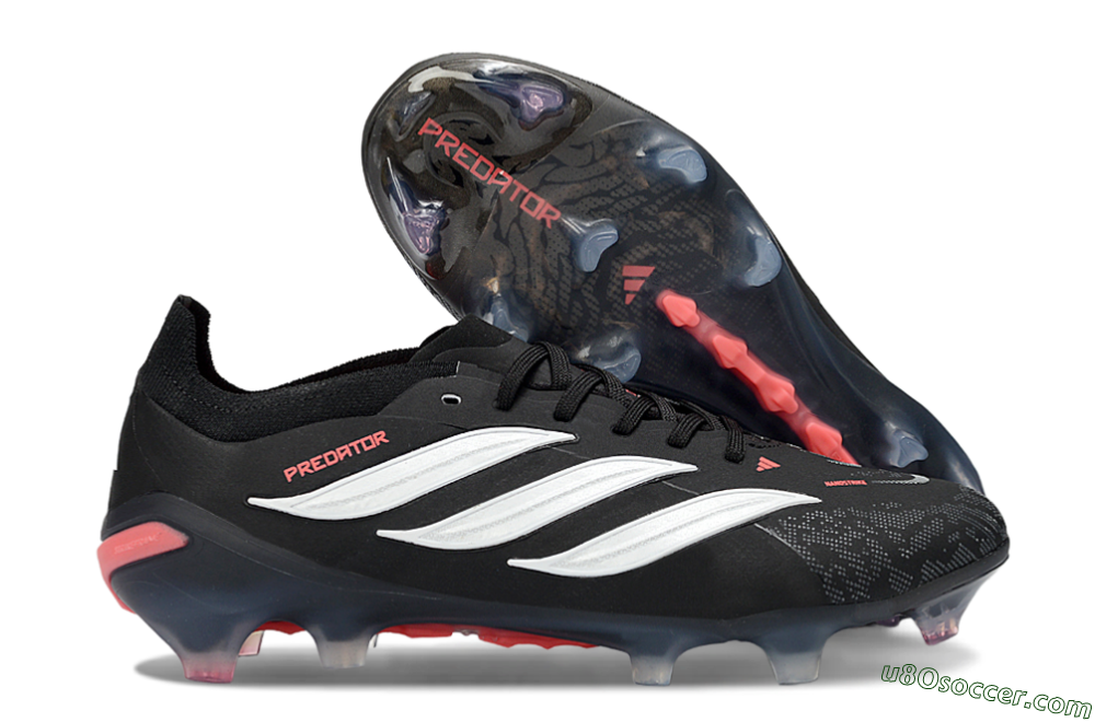 Adidas Predator 26 Elite FG Firm Ground Soccer Cleats - Black/Electric Red/White 1