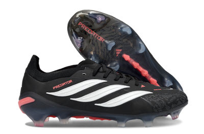 Adidas Predator 26 Elite FG Firm Ground Soccer Cleats - Black/Electric Red/White