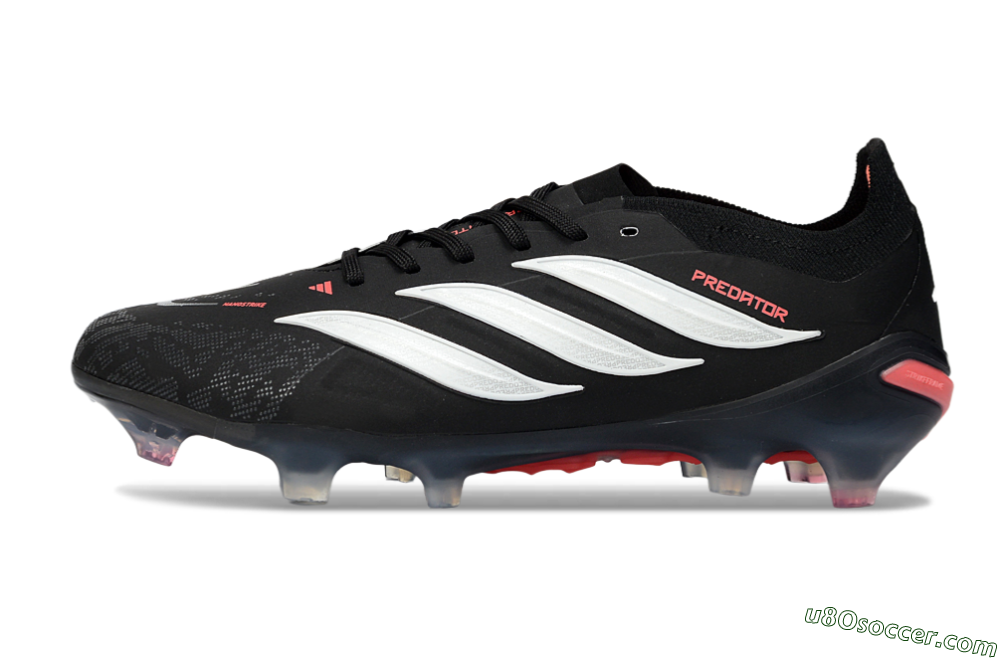Adidas Predator 26 Elite FG Firm Ground Soccer Cleats - Black/Electric Red/White 2