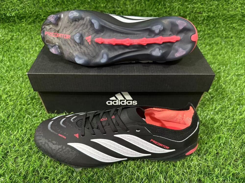 Adidas Predator 26 Elite FG Firm Ground Soccer Cleats - Black/Electric Red/White