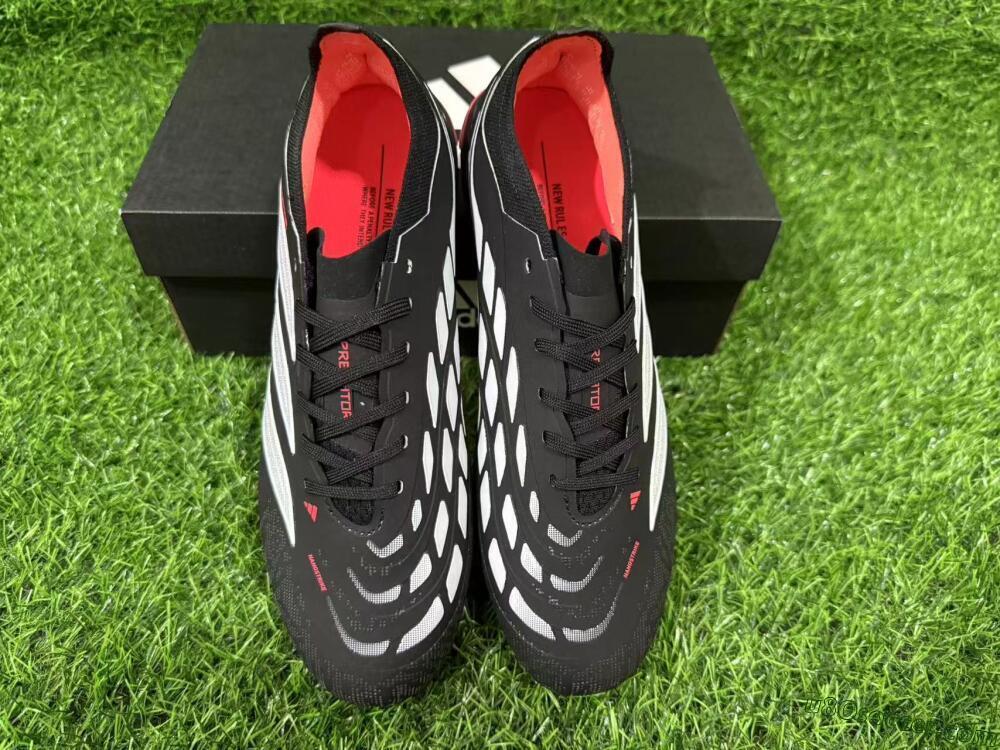 Adidas Predator 26 Elite FG Firm Ground Soccer Cleats - Black/Electric Red/White