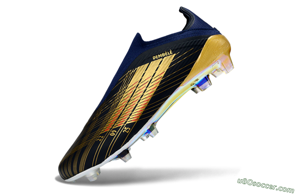 Adidas F50 Elite Laceless FG Firm Ground Soccer Cleats - Navy/Gold/Red 6