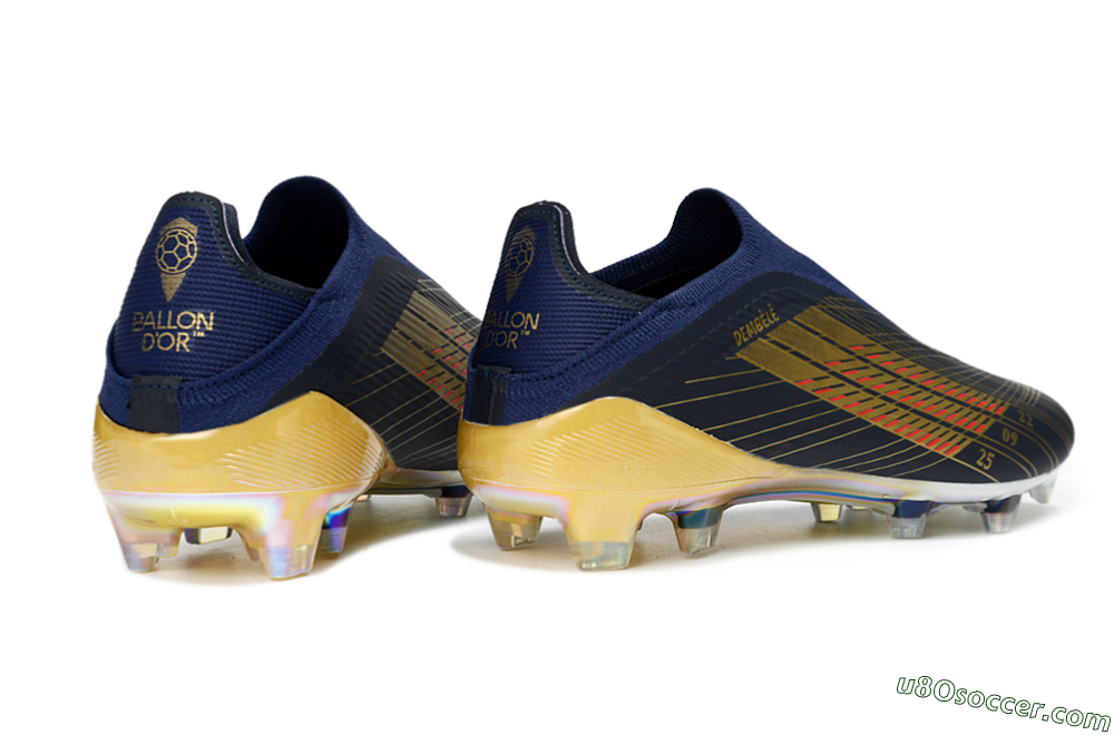 Adidas F50 Elite Laceless FG Firm Ground Soccer Cleats - Navy/Gold/Red 7