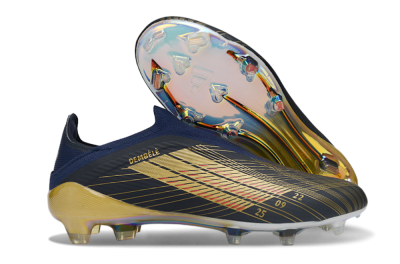 Adidas F50 Elite Laceless FG Firm Ground Soccer Cleats - Navy/Gold/Red