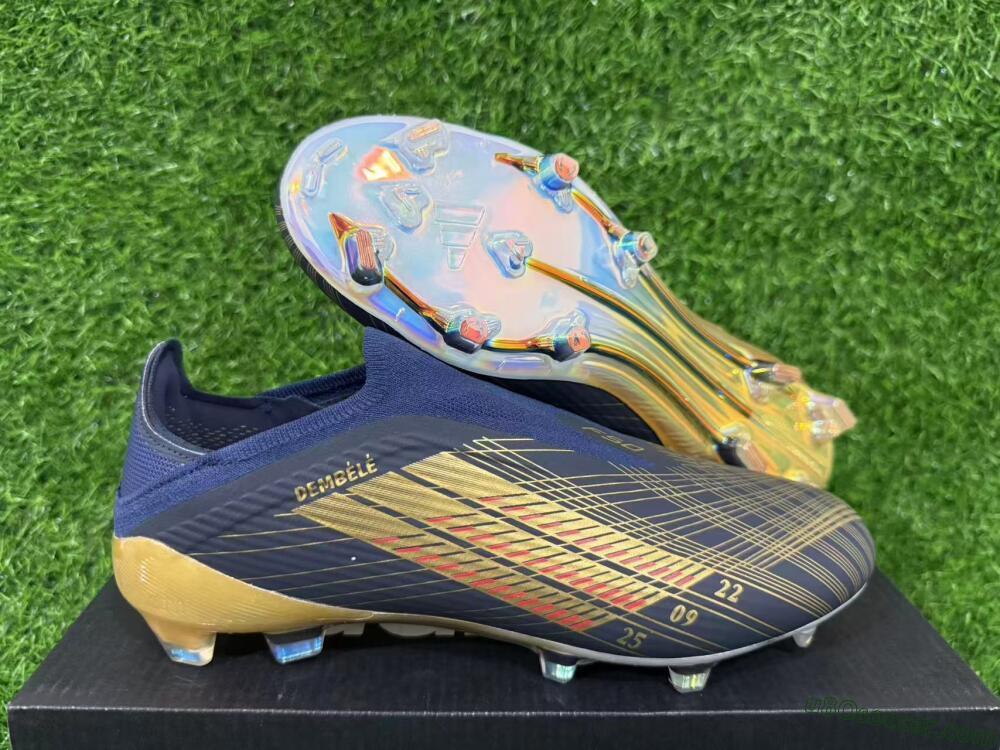 Adidas F50 Elite Laceless FG Firm Ground Soccer Cleats - Navy/Gold/Red