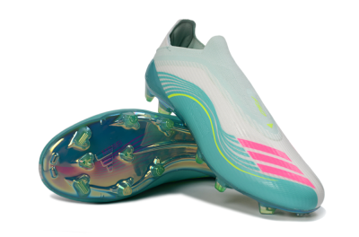 Messi x Adidas F50 Elite Laceless FG Firm Ground Soccer Cleats - Teal/Electric Green/Fuchsia Pink