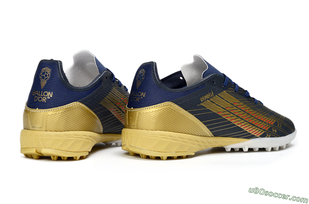 Adidas F50 Pro TF Artificial Turf Soccer Shoes - Navy/Gold/Red 7