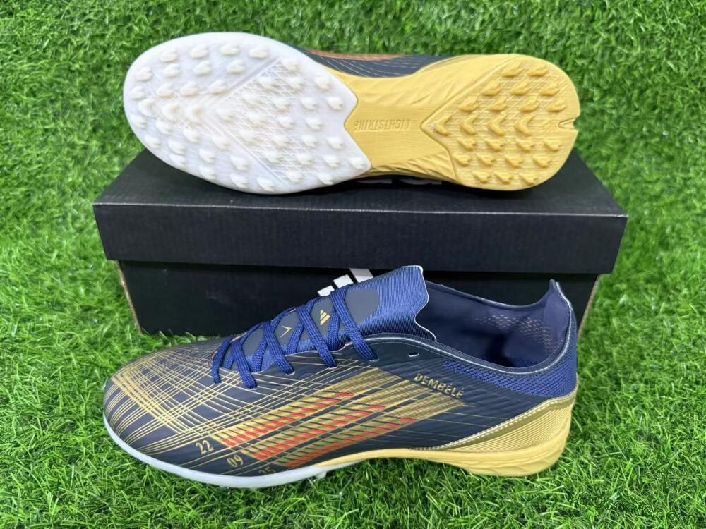 Adidas F50 Pro TF Artificial Turf Soccer Shoes - Navy/Gold/Red