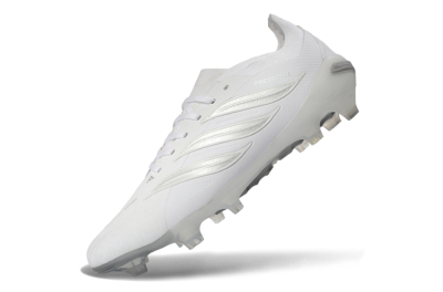 Adidas Predator 26 Elite FG Firm Ground Soccer Cleats - White/Silver Grey/Minimalist White