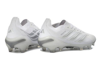 Adidas Predator 26 Elite FG Firm Ground Soccer Cleats - White/Silver Grey/Minimalist White
