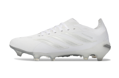 Adidas Predator 26 Elite FG Firm Ground Soccer Cleats - White/Silver Grey/Minimalist White