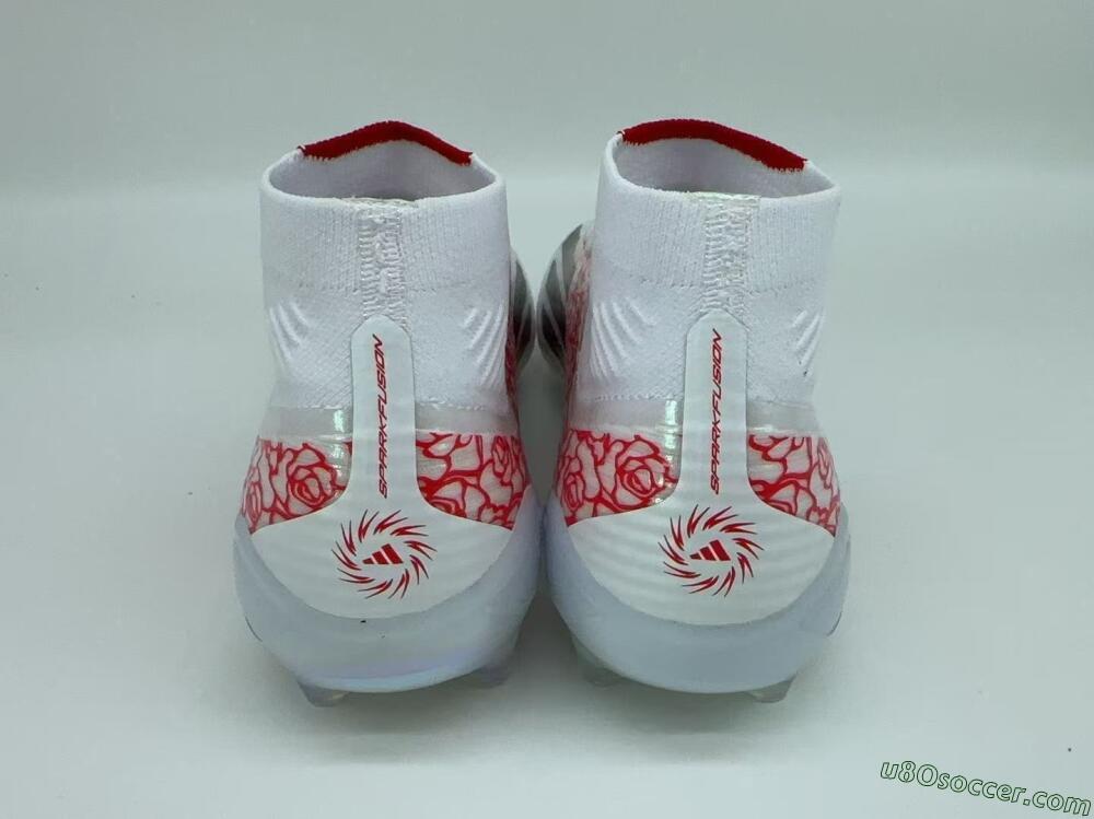 Adidas F50 Elite Mid AG Artificial Grass Soccer Cleats - White/Crimson Rose/Black Spark