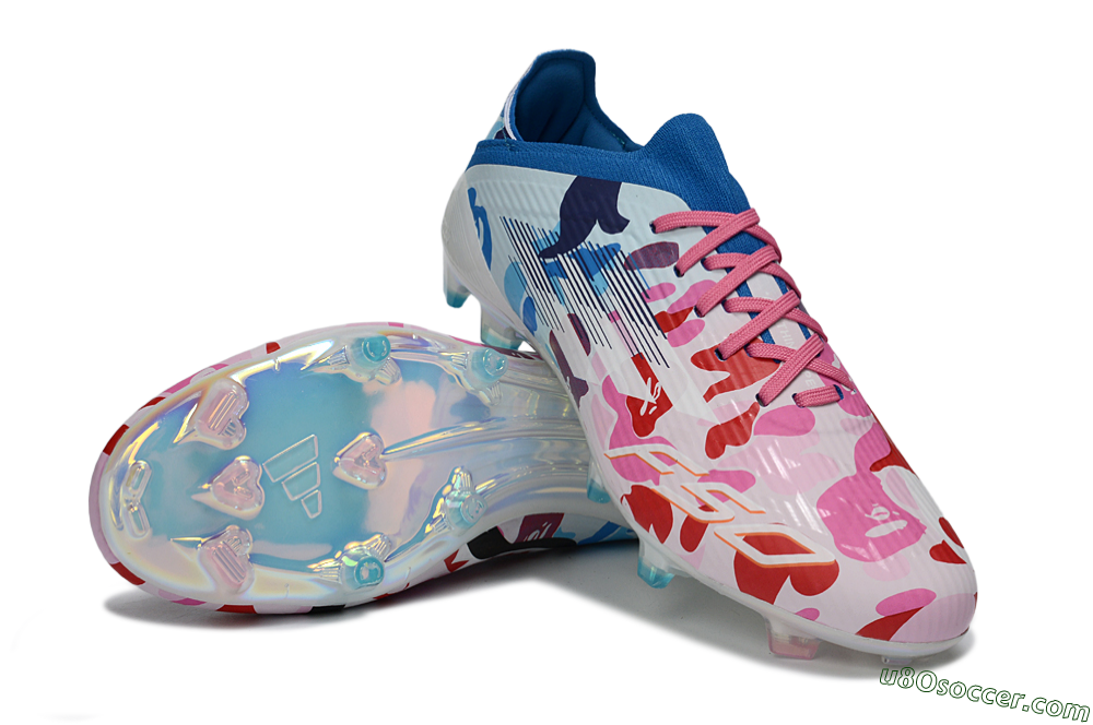 Adidas F50 Elite FG Firm Ground Soccer Cleats - Pink/Sky Blue/Crimson Red 4