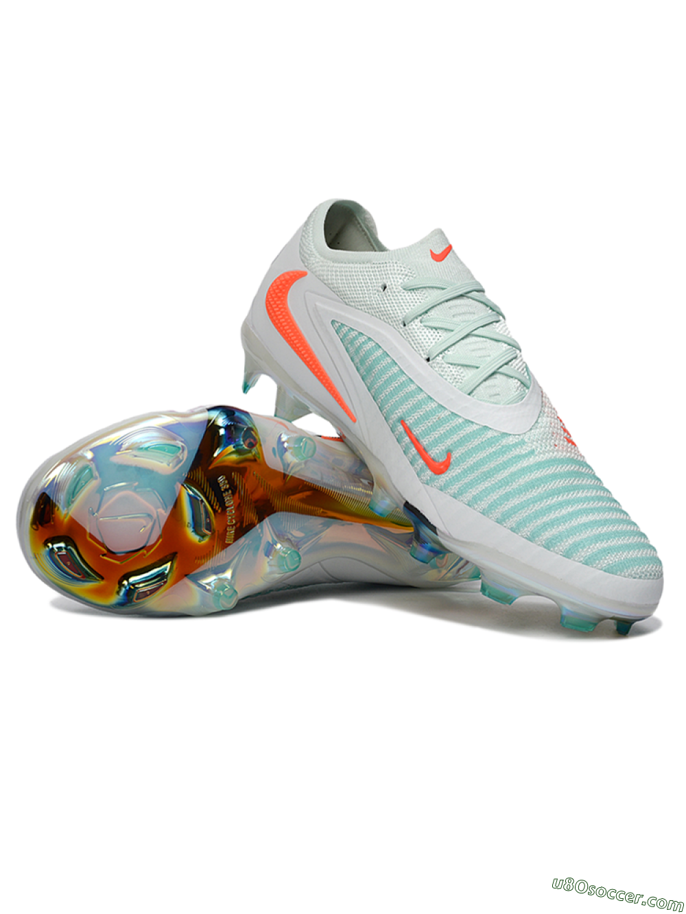 Nike Phantom 6 Elite Low FG Firm Ground Soccer Cleats - Mint/Coral Burst/Sky Blue 3