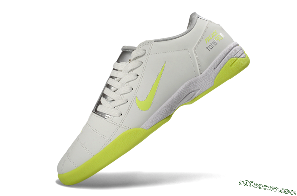 Nike Total 90 III IC Indoor & Futsal Soccer Shoes - White/Lime Green/Metallic Silver 5