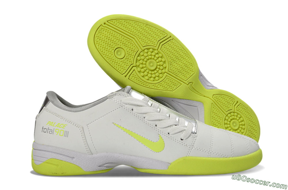 Nike Total 90 III IC Indoor & Futsal Soccer Shoes - White/Lime Green/Metallic Silver 1