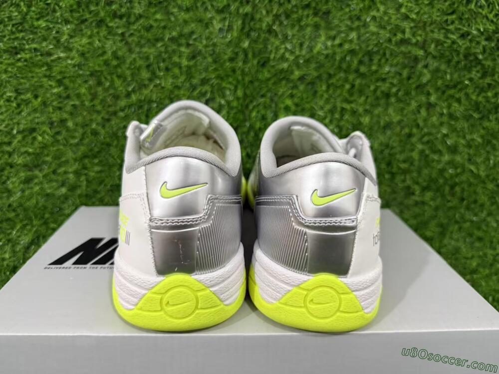 Nike Total 90 III IC Indoor & Futsal Soccer Shoes - White/Lime Green/Metallic Silver
