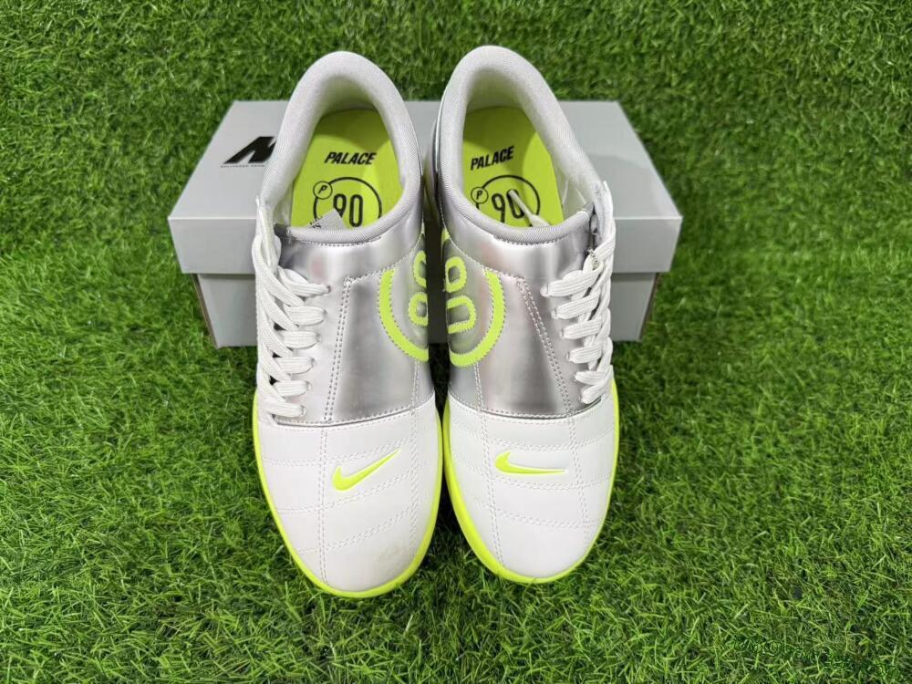 Nike Total 90 III IC Indoor & Futsal Soccer Shoes - White/Lime Green/Metallic Silver