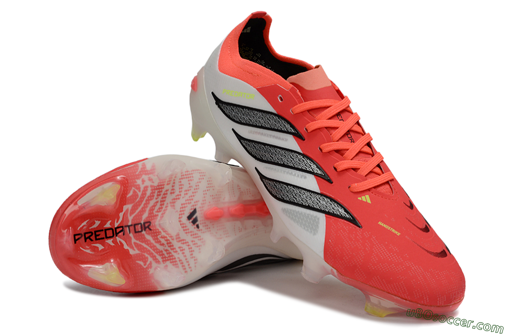 Adidas Predator 26 Elite FG Firm Ground Soccer Cleats - Red/Vibrant Coral/White Fusion 4