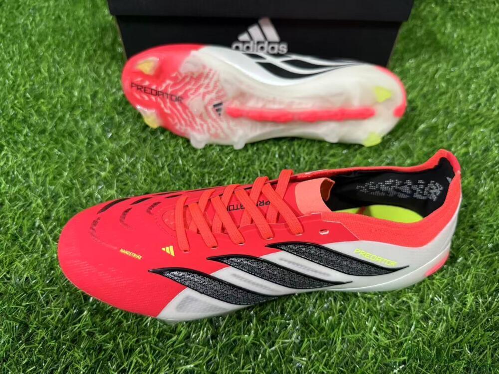 Adidas Predator 26 Elite FG Firm Ground Soccer Cleats - Red/Vibrant Coral/White Fusion