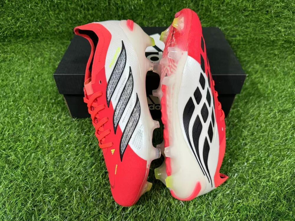 Adidas Predator 26 Elite FG Firm Ground Soccer Cleats - Red/Vibrant Coral/White Fusion