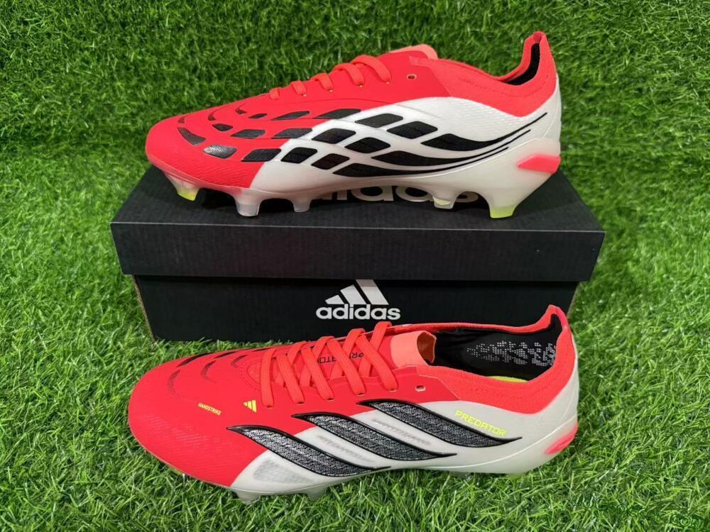 Adidas Predator 26 Elite FG Firm Ground Soccer Cleats - Red/Vibrant Coral/White Fusion