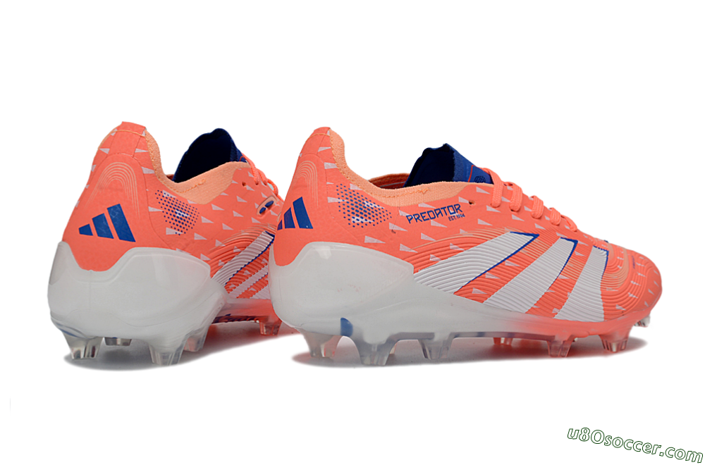 Adidas Predator 26 Elite FG Firm Ground Soccer Cleats - Coral/Royal Blue/White 6