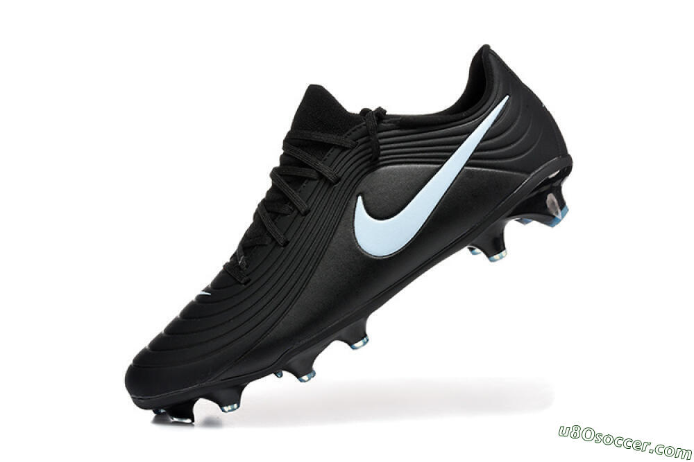 Nike Tiempo Legend 11 Elite FG Firm Ground Soccer Cleats - Black/Sky Blue/Charcoal Grey 8