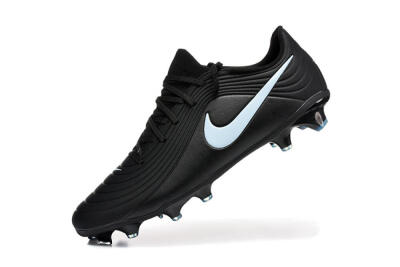 Nike Tiempo Legend 11 Elite FG Firm Ground Soccer Cleats - Black/Sky Blue/Charcoal Grey