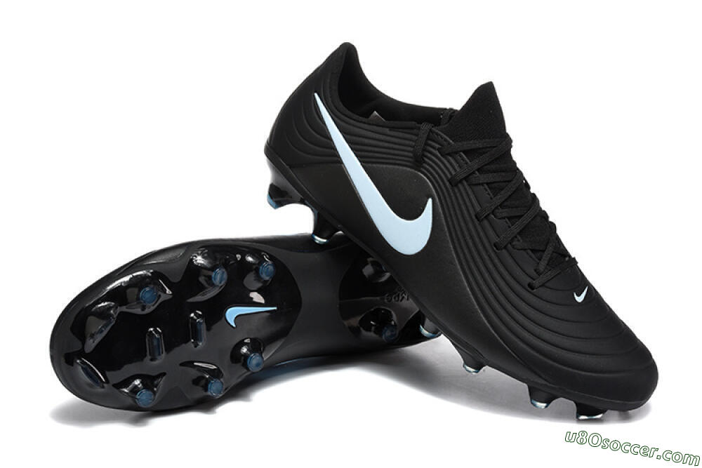 Nike Tiempo Legend 11 Elite FG Firm Ground Soccer Cleats - Black/Sky Blue/Charcoal Grey 4