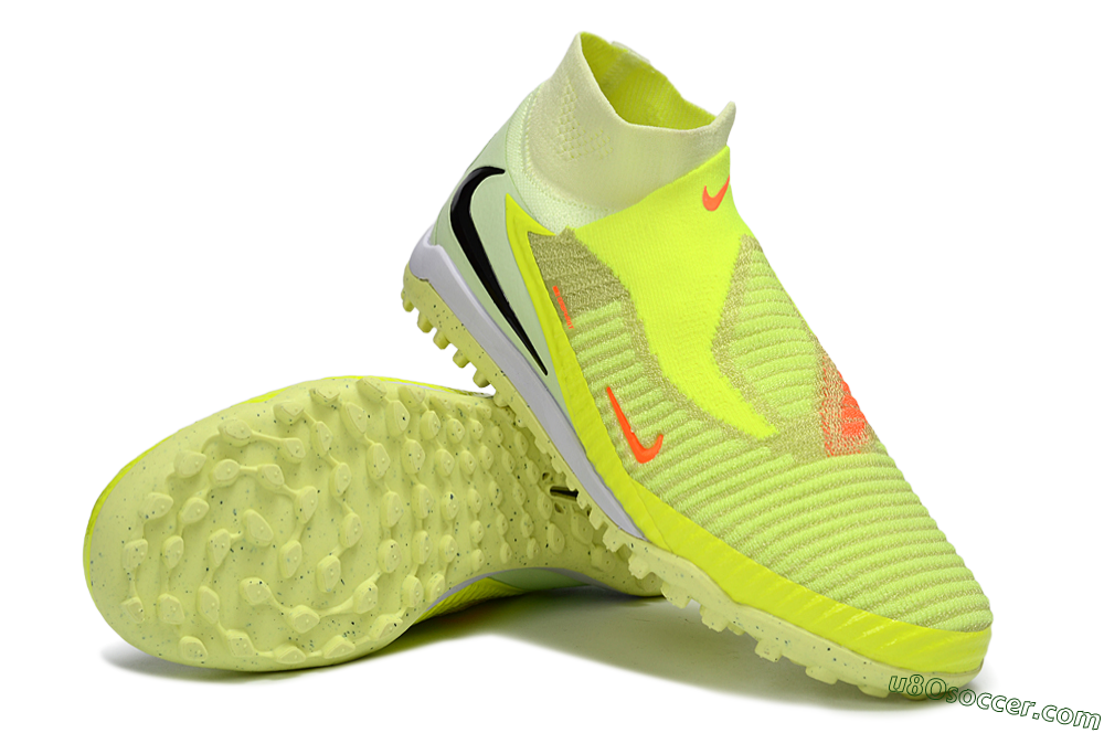 Nike Phantom 6 Elite High TF Artificial Turf Soccer Shoes - Yellow/Vibrant Lime/Black 4