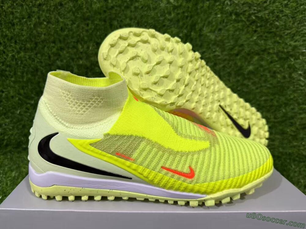 Nike Phantom 6 Elite High TF Artificial Turf Soccer Shoes - Yellow/Vibrant Lime/Black