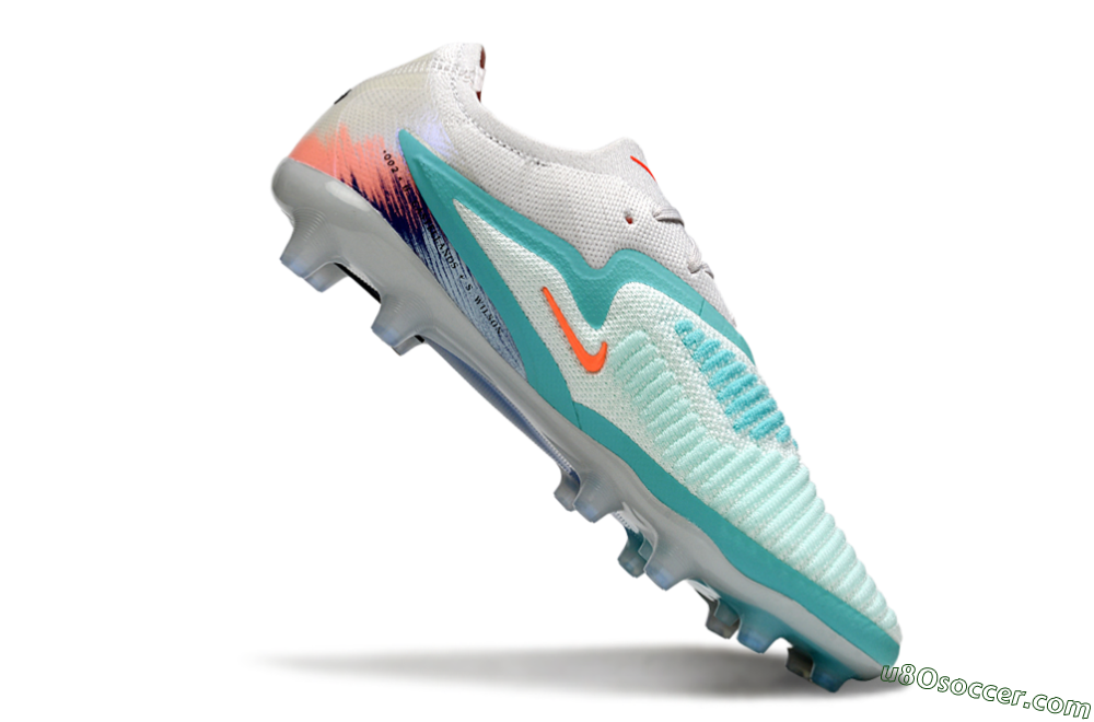 Nike Phantom 6 Elite Low AG Artificial Grass Soccer Cleats - Aqua/Ocean Breeze/Sunset Glow 4